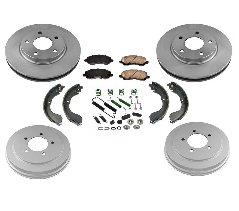 276MM 10.86 Inch Rotors Drums Brake Pads Shoes Kit for Dodge Caliber 07-12