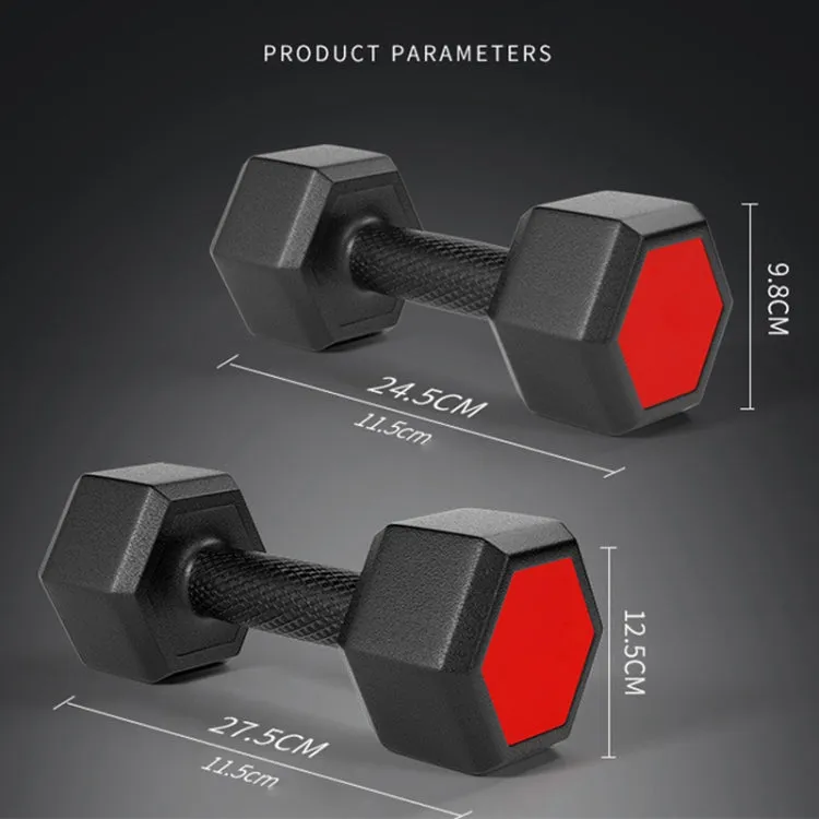 4kg A Pair Glue-Covered Hexagonal Dumbbell