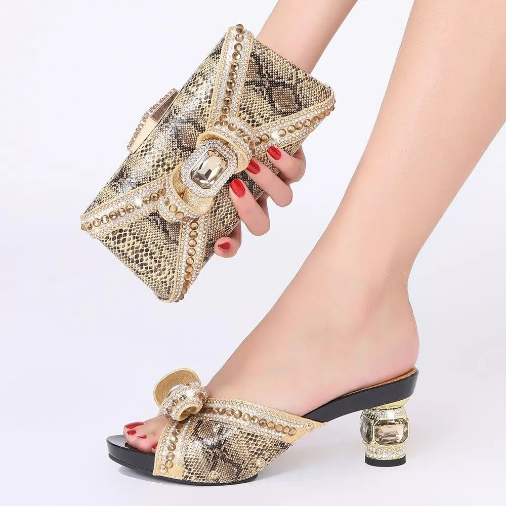 African Style Women Shoes And Bags Set