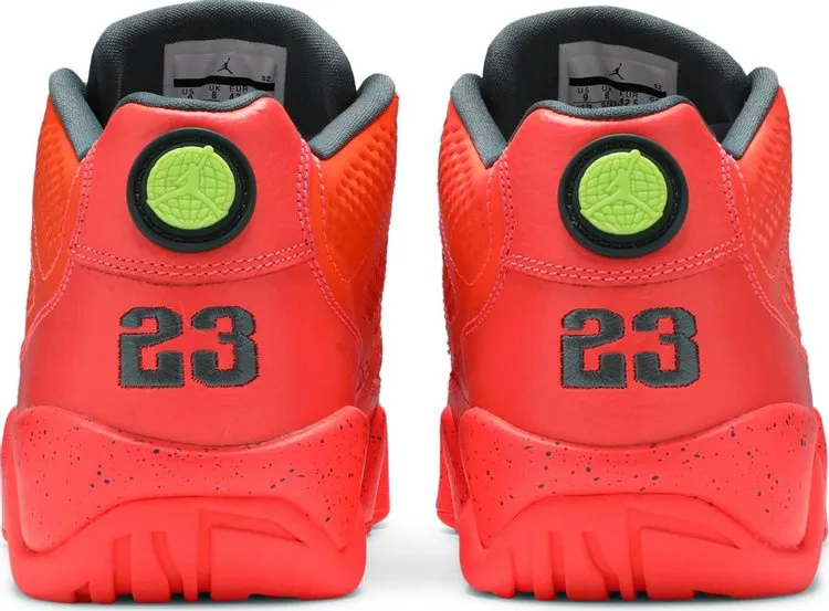 Air Jordan 9 Low Bright Mango Sneakers, Orange