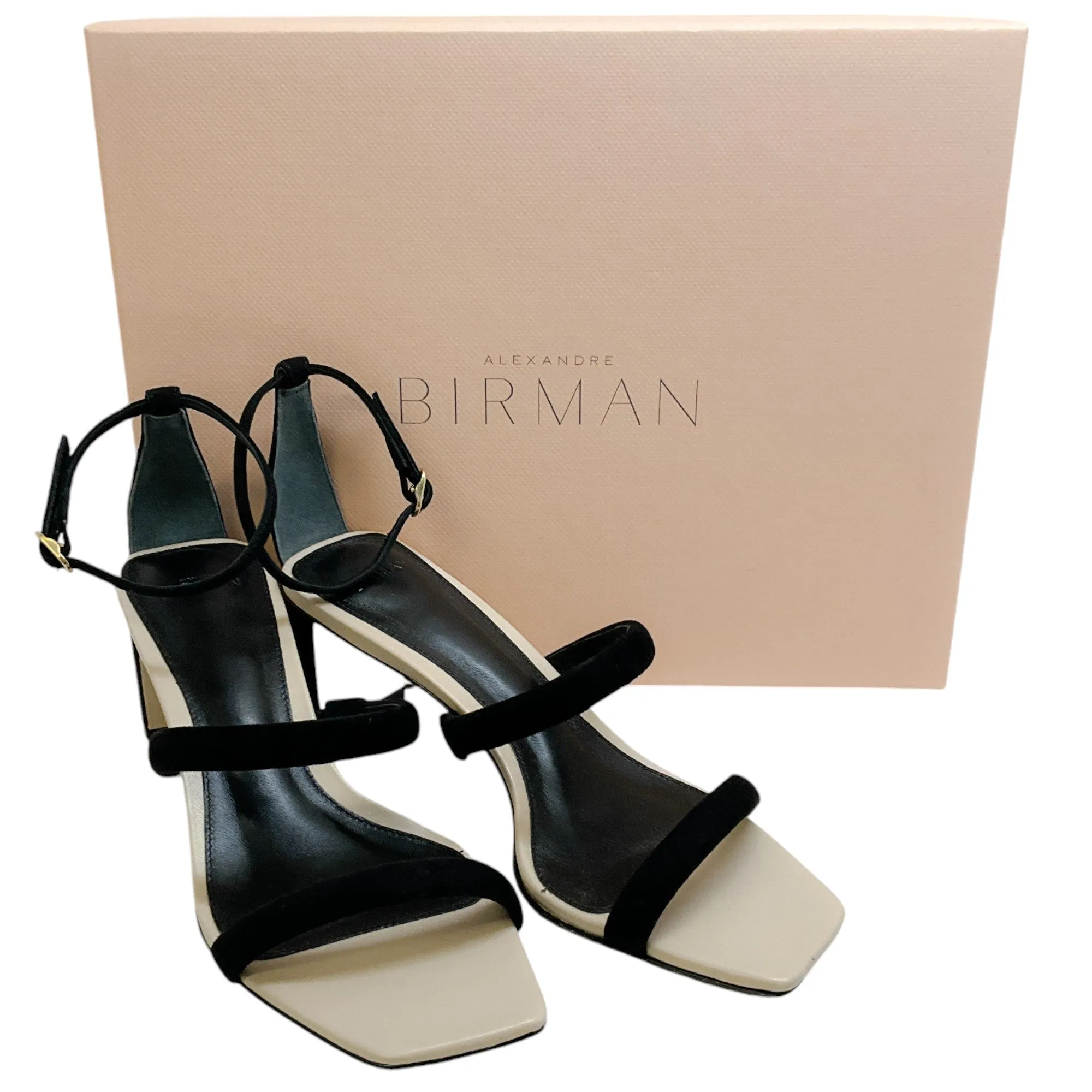 Alexandre Birman Black Suede Lally Pillar 60 Sandals