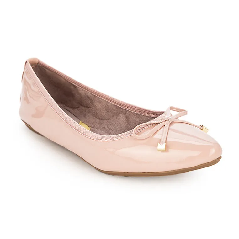 ANNIE Ballet Flat Shoes - Nude Patent