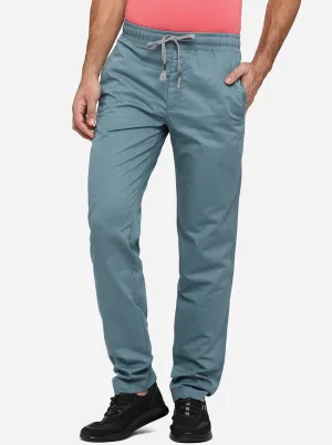 Aquamarine Blue Solid Regular Fit Track Pants | JadeBlue