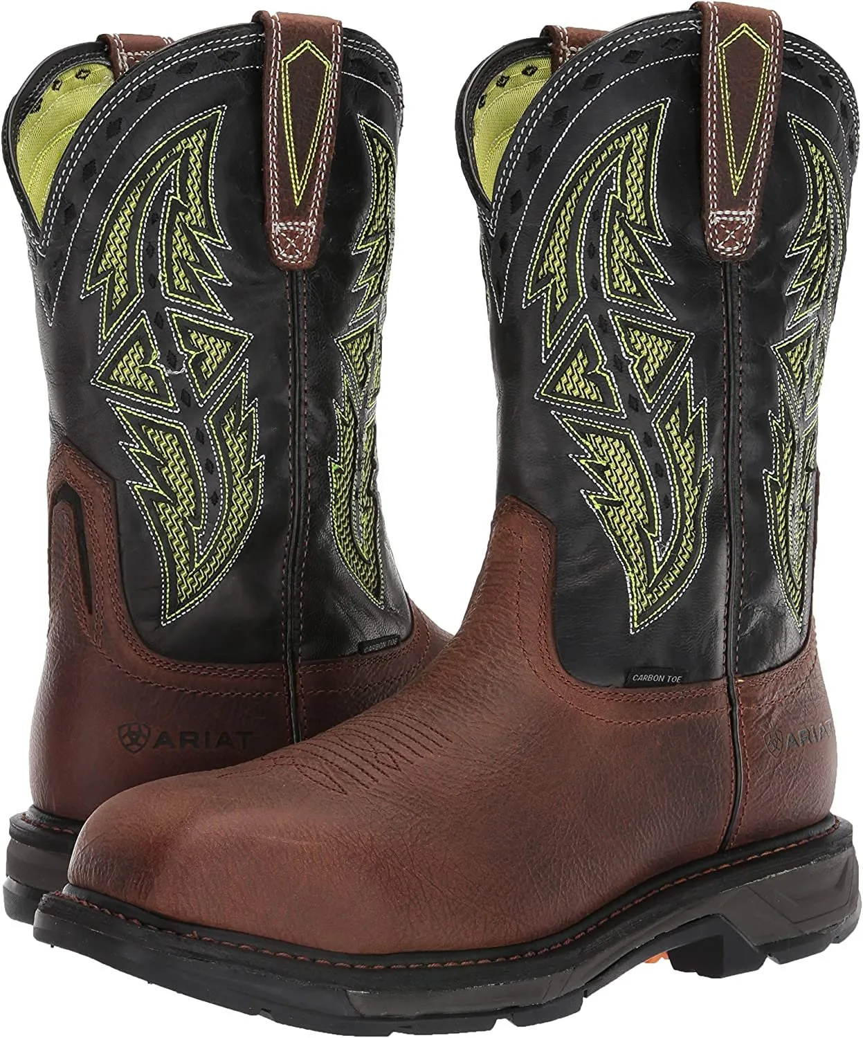 Ariat Men's Workhog Xt Venttek Spear Carbon Toe Work Boot, Rye Brown/Acid