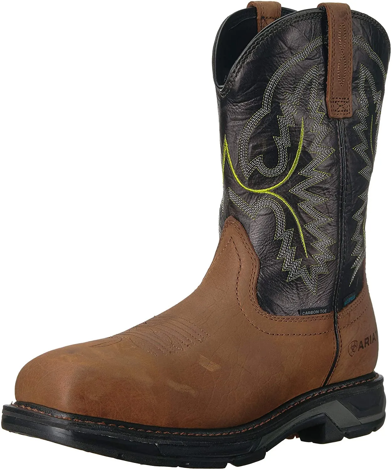 Ariat Men's WorkHog XT Waterproof Carbon Toe Work Boot, Tumbled Bark/Dark Forest