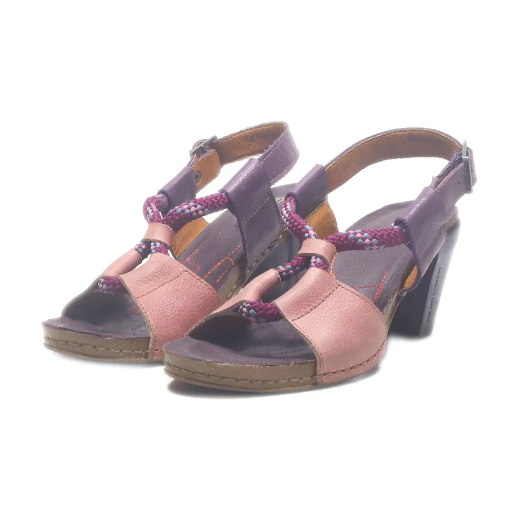 Art Peep Toe Leather Purple Colour For Women