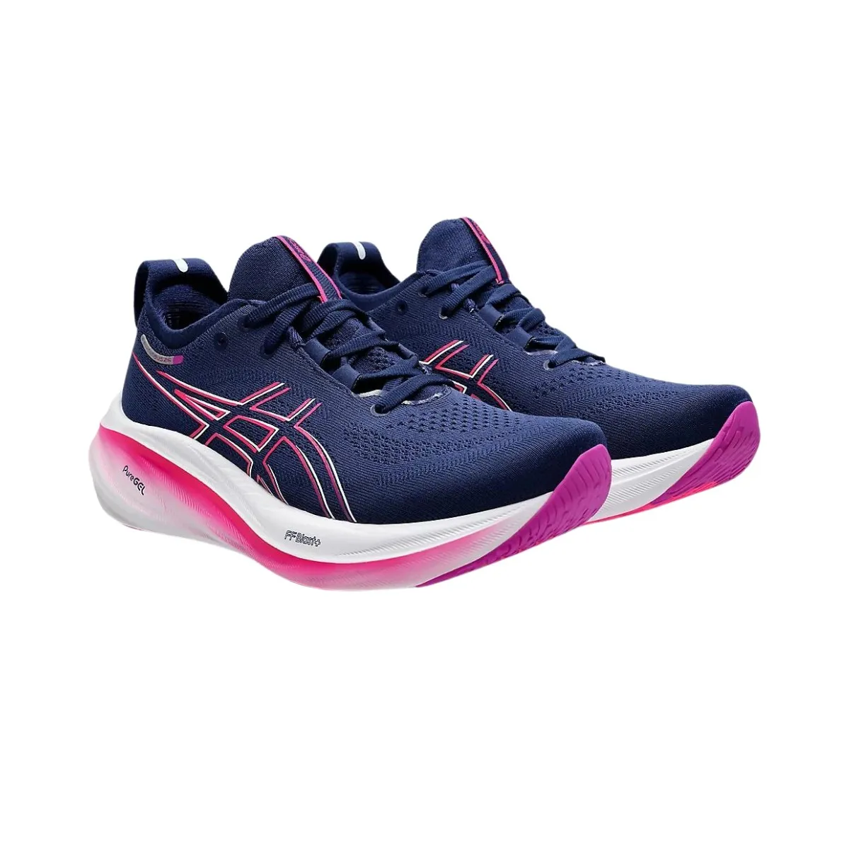 Asics Gel-Nimbus 26 Navy Blue Pink AW24 Women's Running Shoes