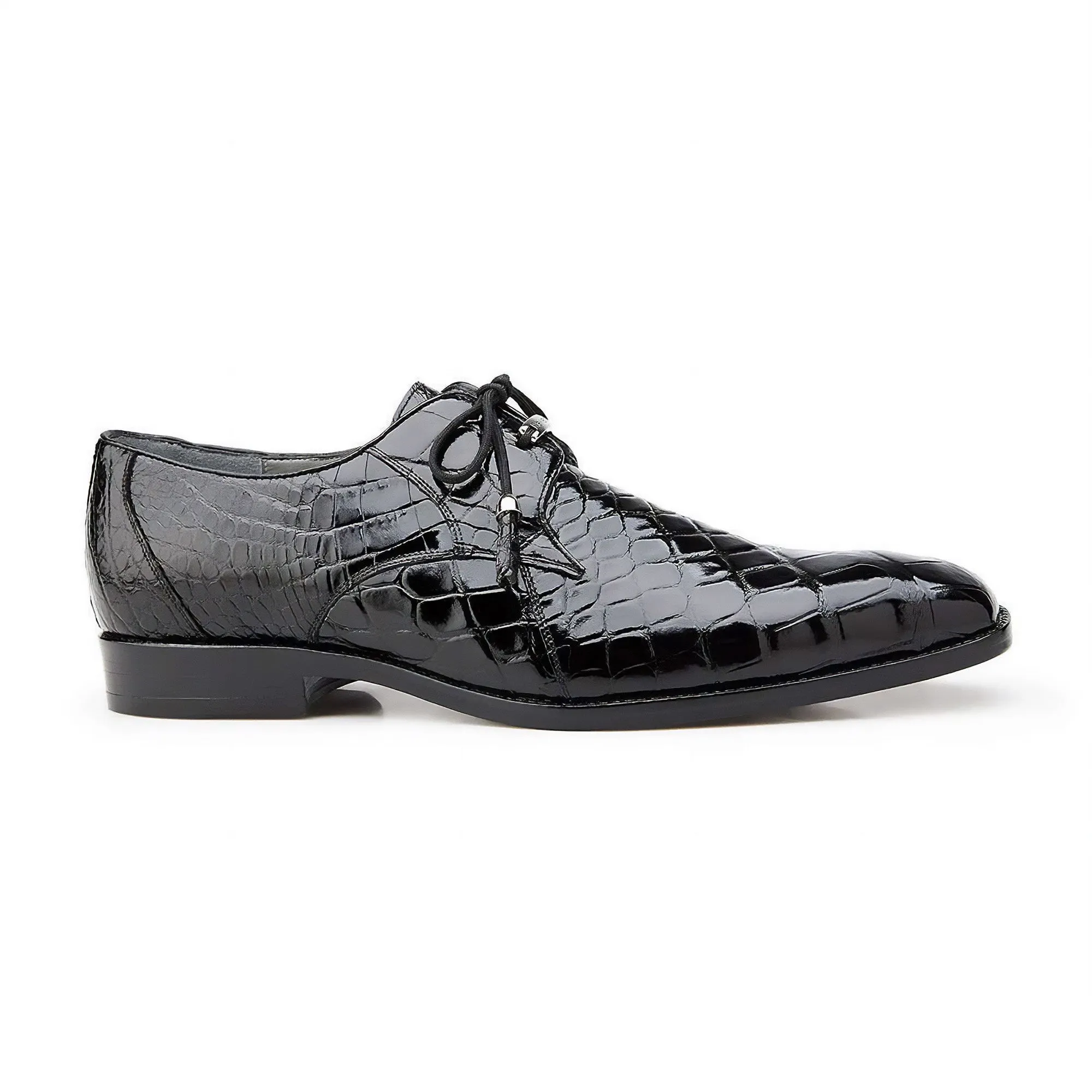 Belvedere Lago in Black Genuine Alligator Oxfords