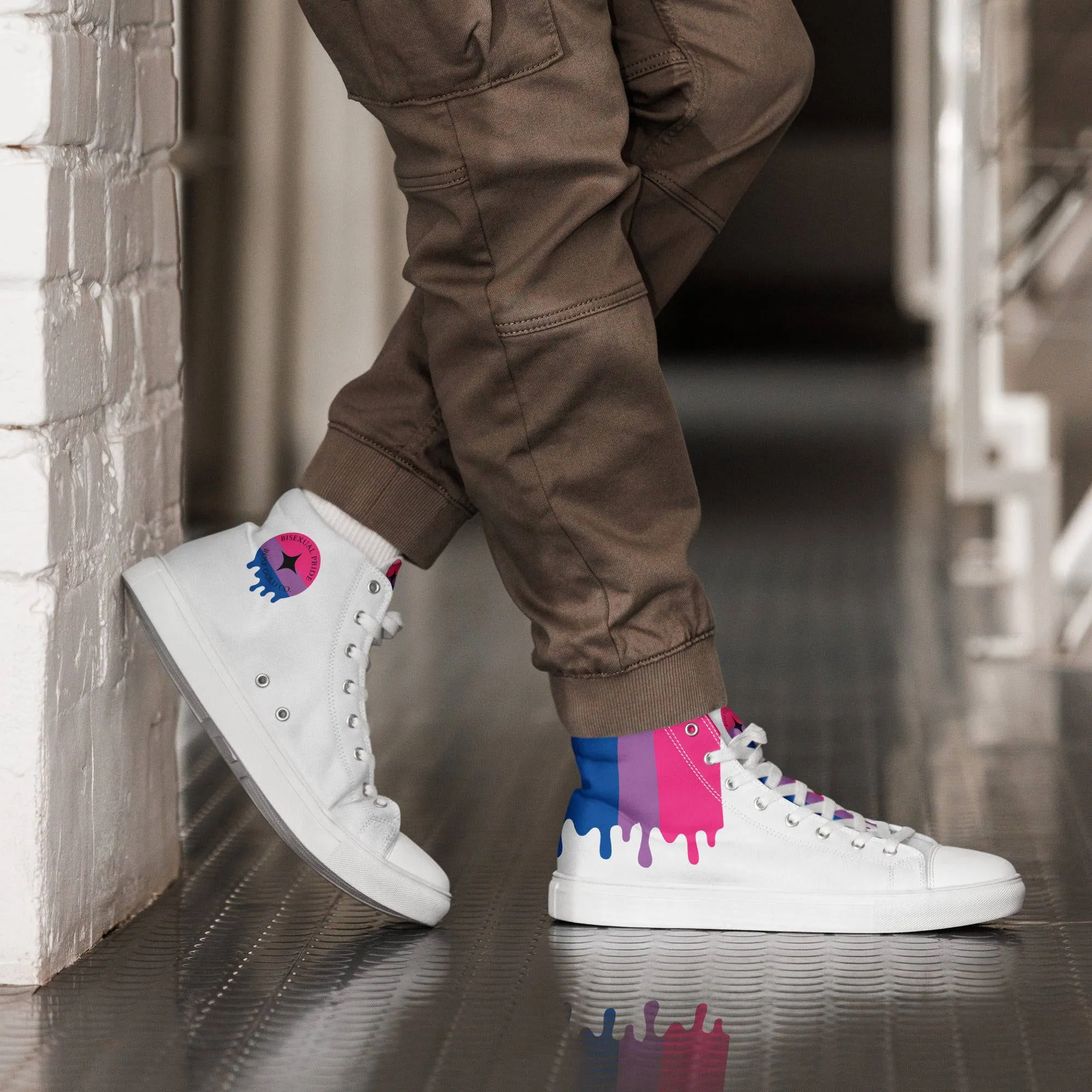 Bisexual Men’s high top Pride Shoes