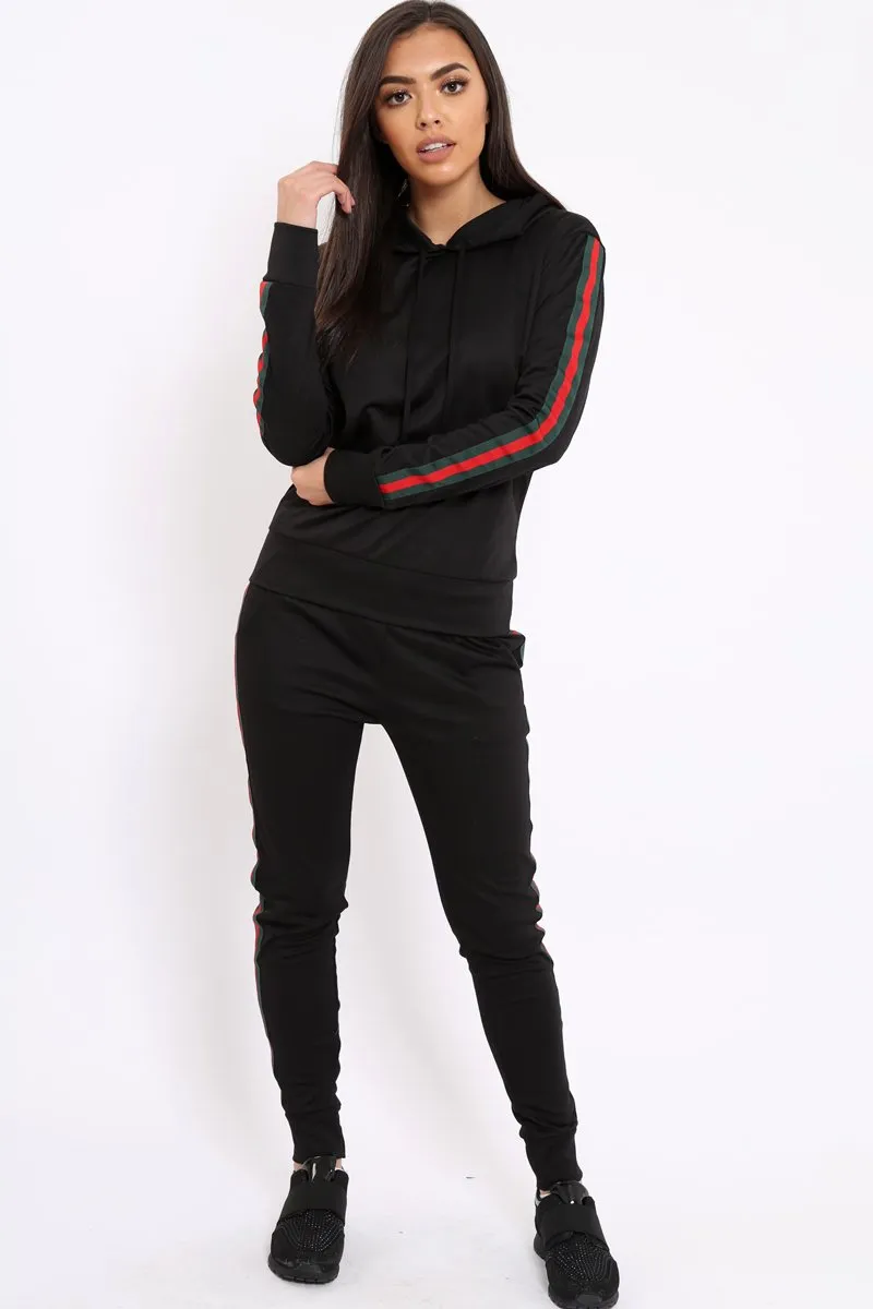 Black Tracksuit with Sports Trim - Misha