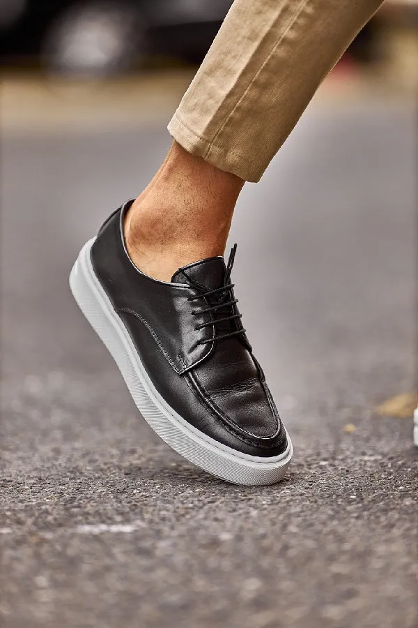 Brabion Levanzo Black White Sole Derby Sneakers