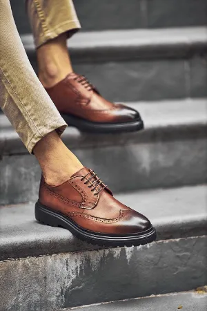 Brabion Levanzo Brown Wing Tip Oxfords