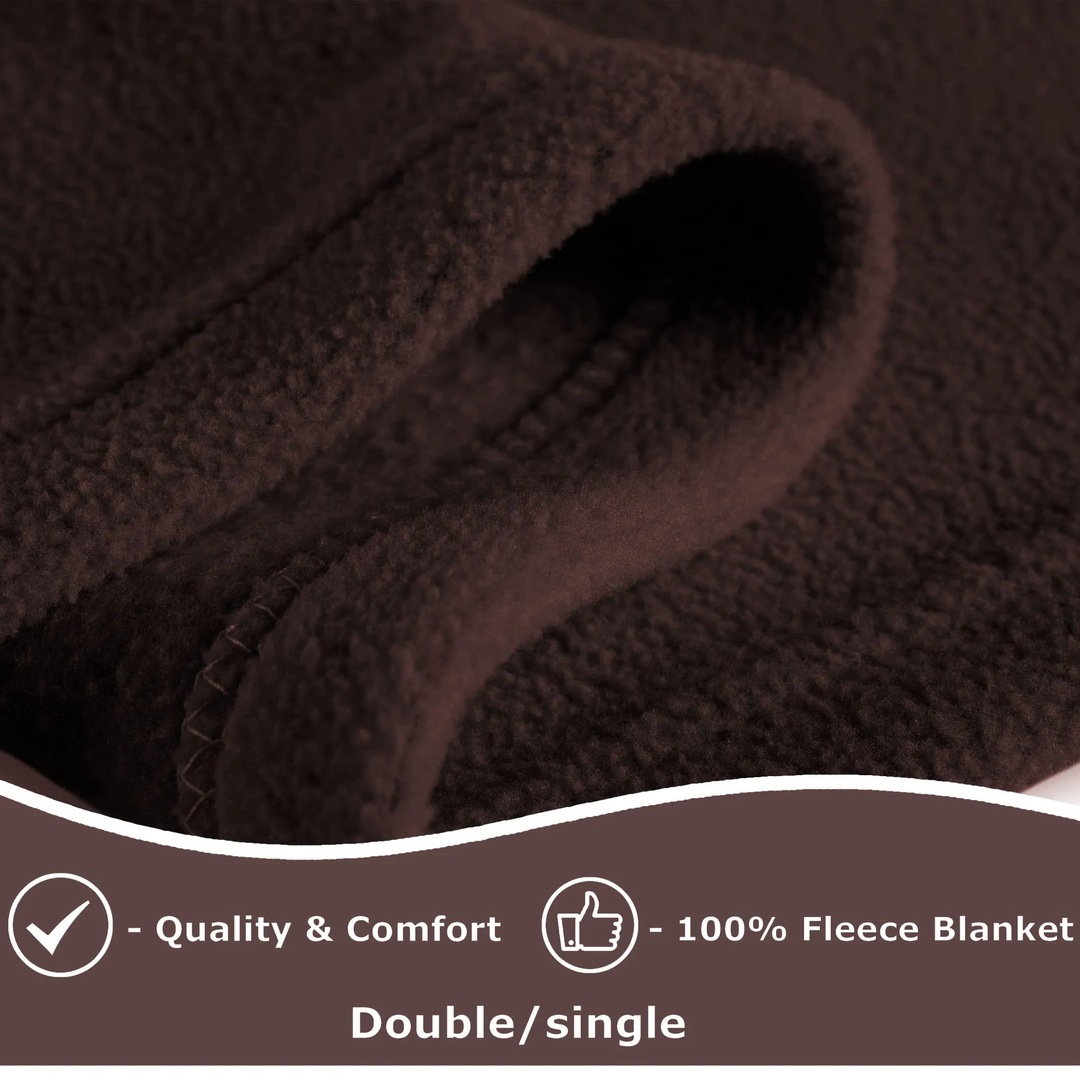 BSB HOME Plain Polar Fleece Heavy Weight Single Bed Blanket Warm Soft & Comfortable for Winter/AC Room/Hotel/Donation/Travelling (Coffee, 800 Gram, 60X90 Inches)