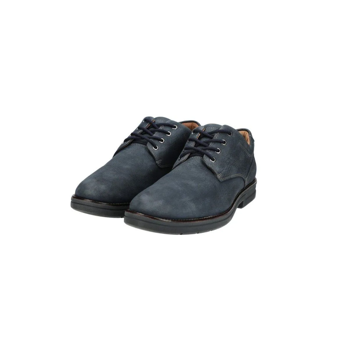 Clarks Banning Plain Formal Lace Ups Leather Blue Colour For Men