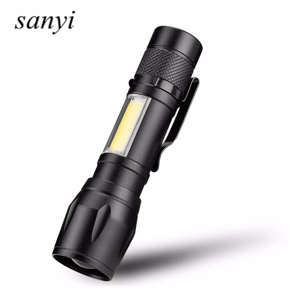 COB LED Flashlight Super Bright Waterproof Handheld Flashlights Torch Pocket Work Light for Emergency Lighting