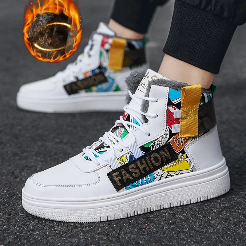 Colorful Graffiti Style High Top Sneaker