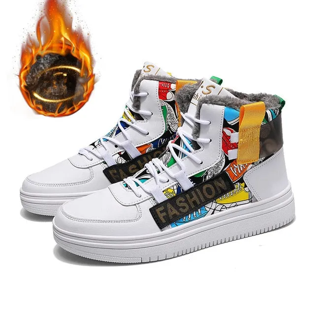 Colorful Graffiti Style High Top Sneaker