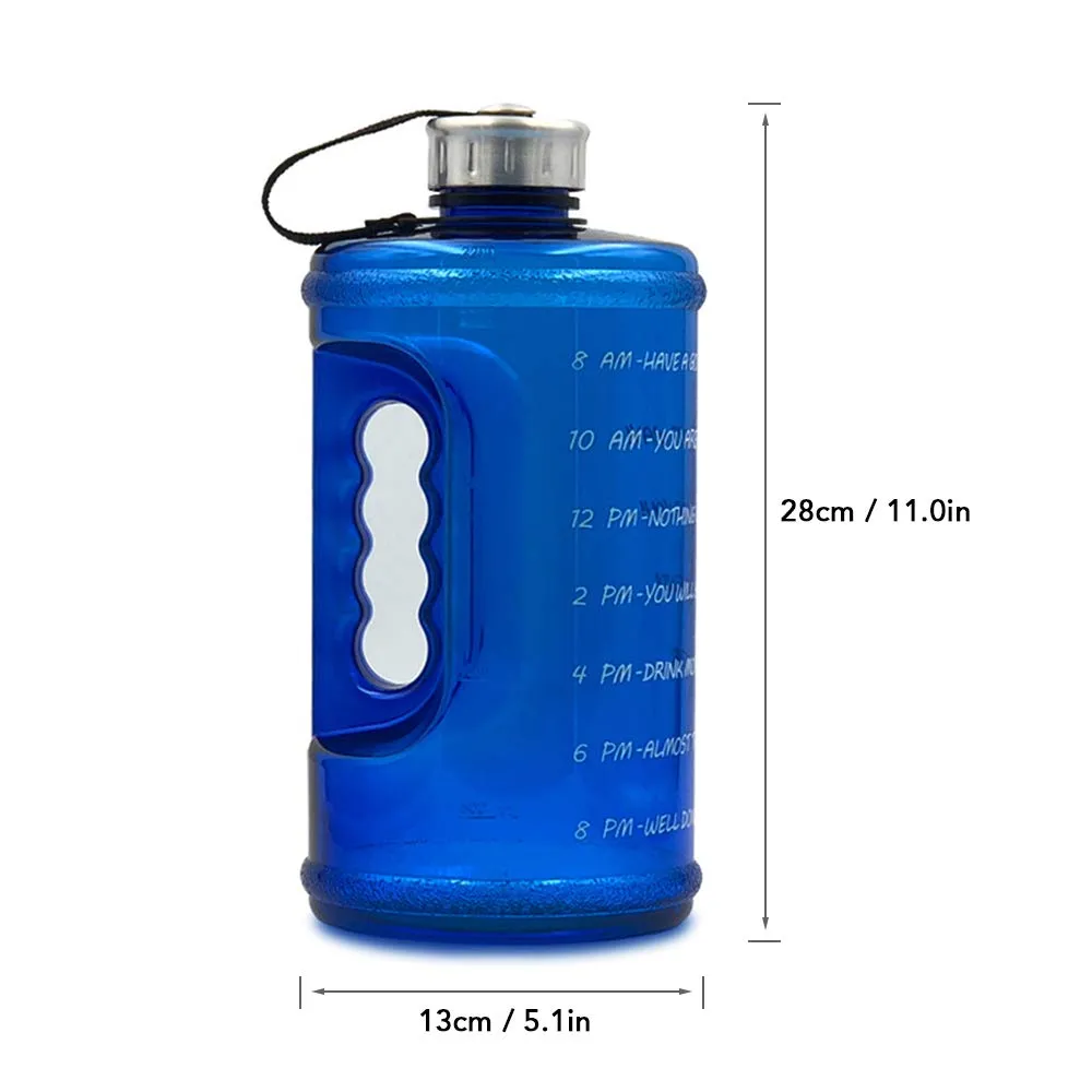 Decdeal 2.2L Motivation Water Bottle with Time Marker Outdoor Camping Hiking Backpacking Fitness Workout Sports Bottle