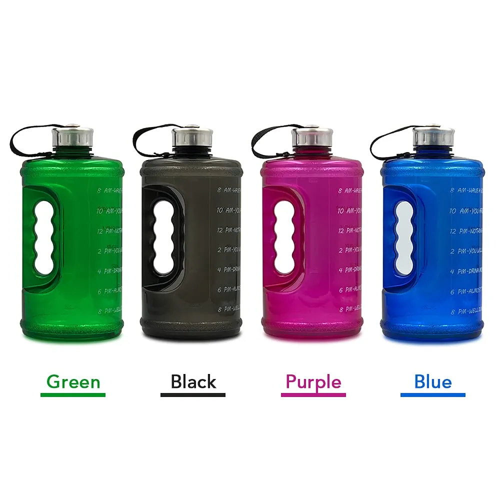 Decdeal 2.2L Motivation Water Bottle with Time Marker Outdoor Camping Hiking Backpacking Fitness Workout Sports Bottle