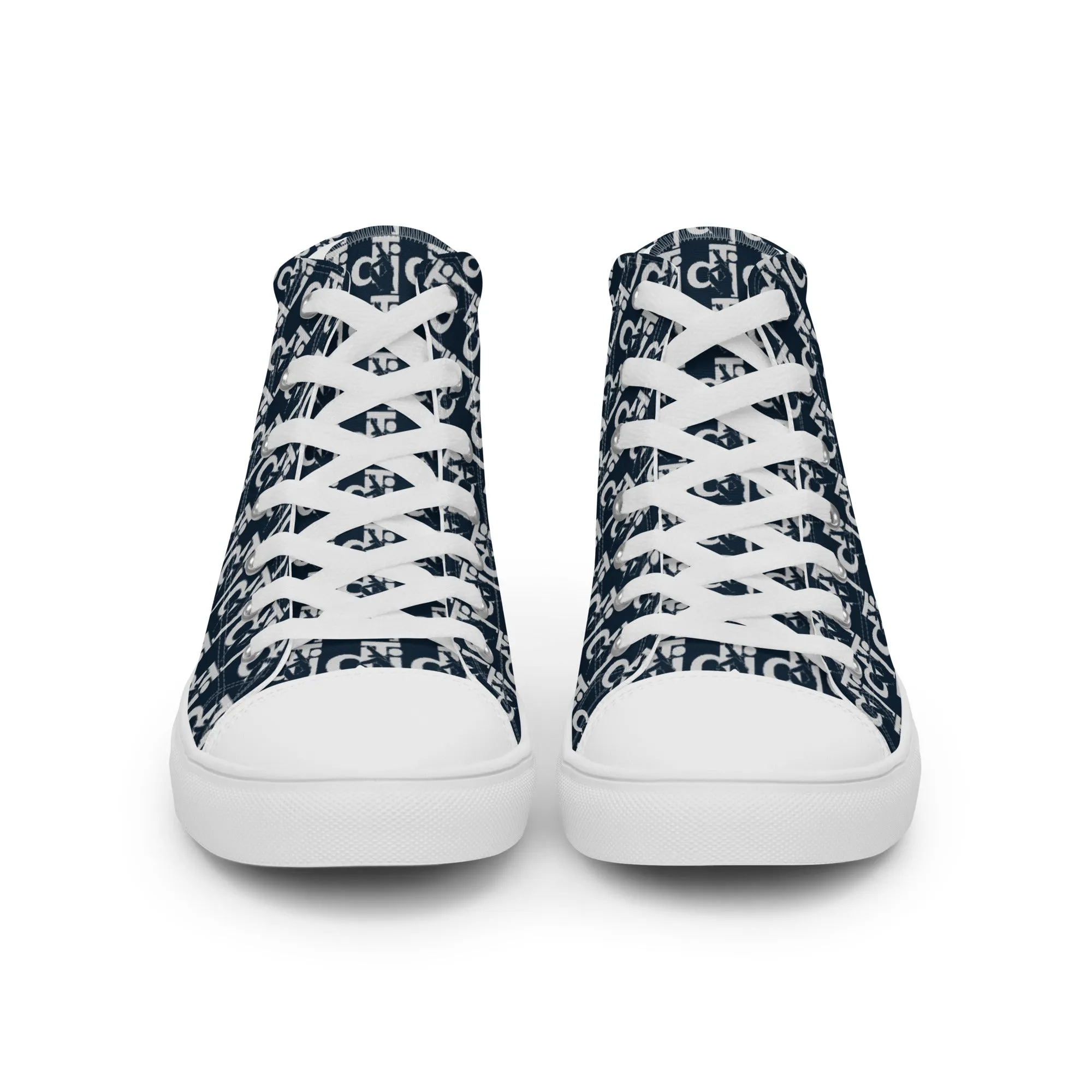 Descendants of the Island Navy and Grey Women’s high top canvas shoes