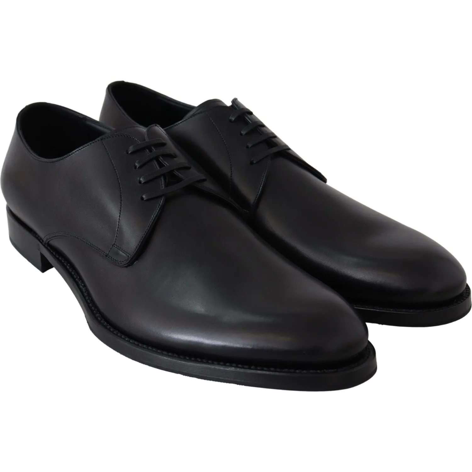 Dolce & Gabbana Elegant Black Leather Derby Dress Shoes