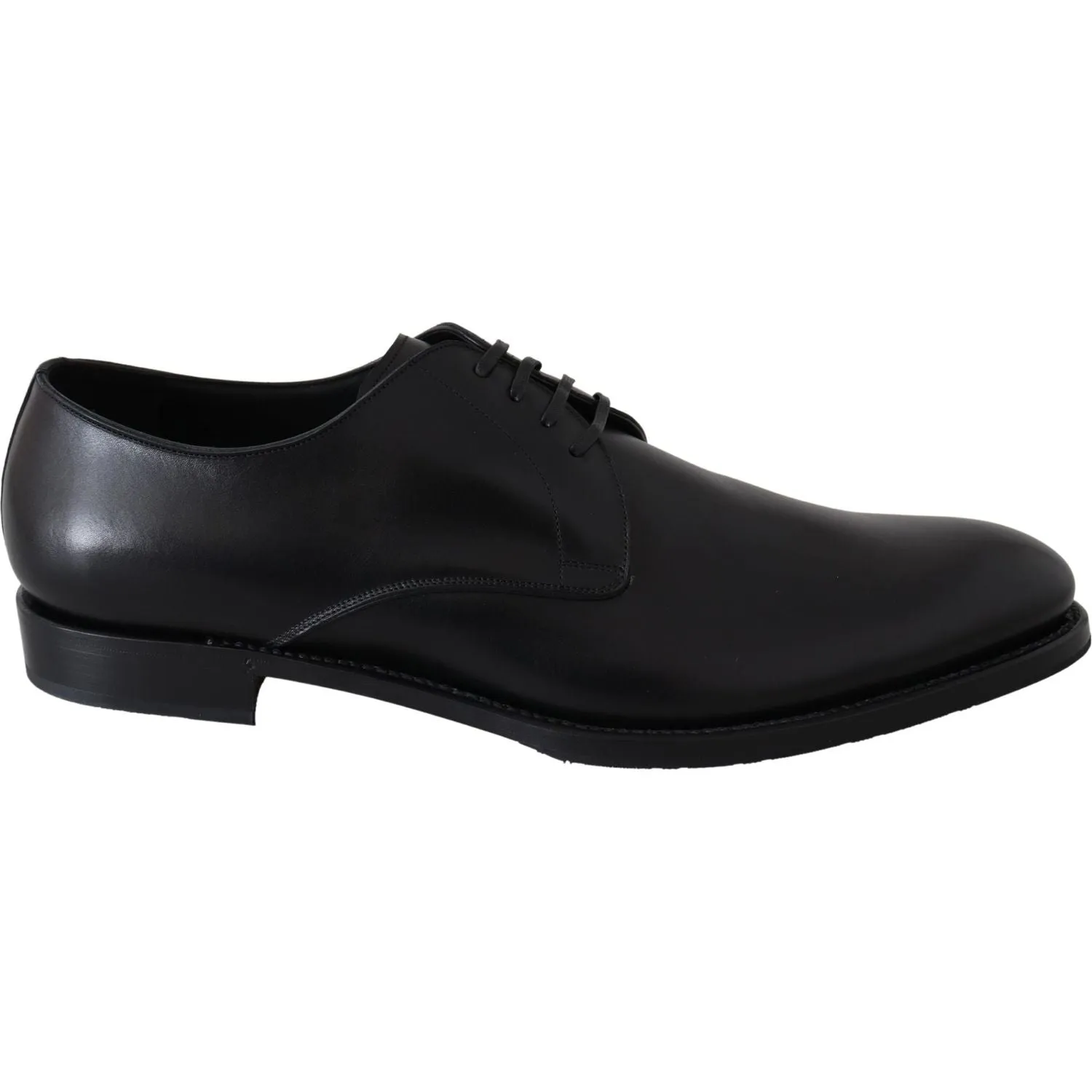 Dolce & Gabbana Elegant Black Leather Derby Dress Shoes