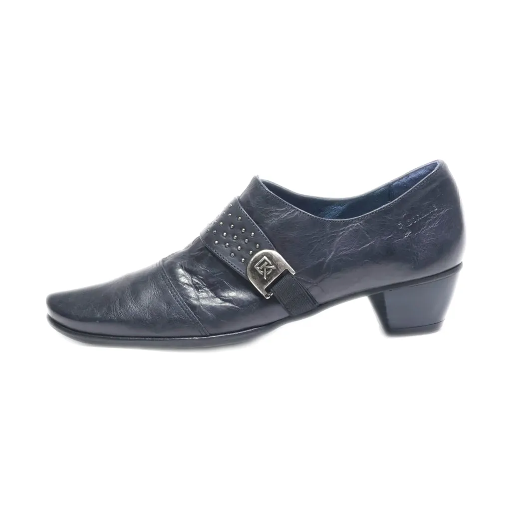 Dorking Mid-Heel Shoes Leather Black Colour For Women