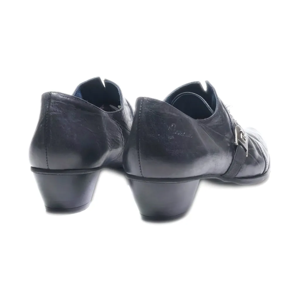 Dorking Mid-Heel Shoes Leather Black Colour For Women