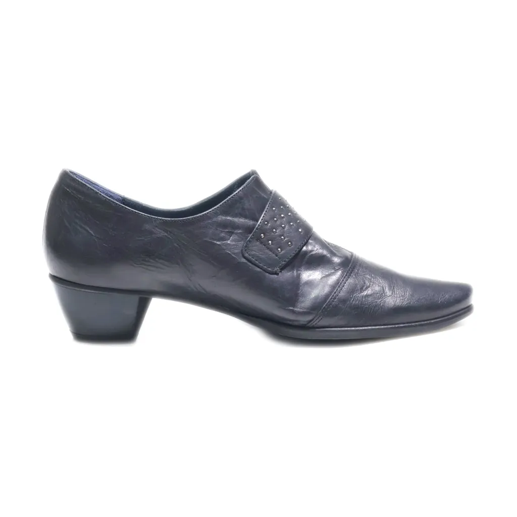 Dorking Mid-Heel Shoes Leather Black Colour For Women