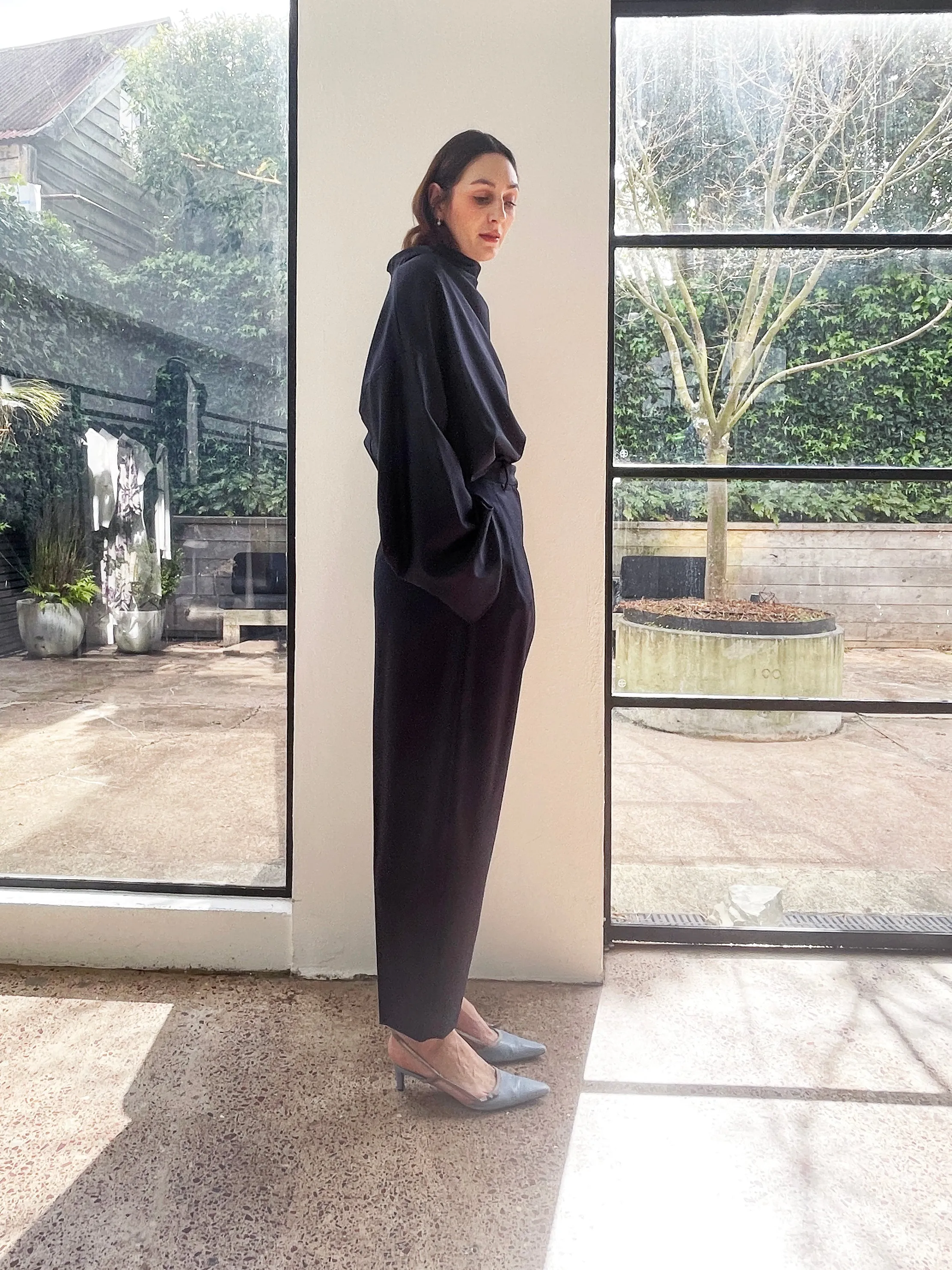 Double Pleated Pants in Wool Suiting