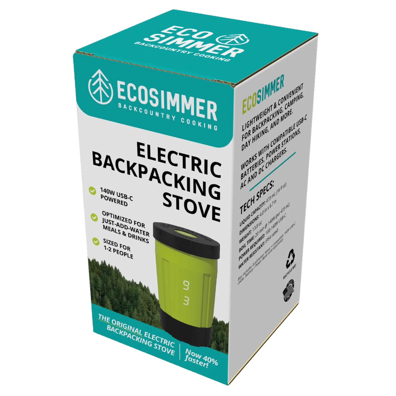 EcoSimmer 140W Electric Backpacking Stove   AC Adapter Bundle | AOHI Magcube 140W USB-C Adapter