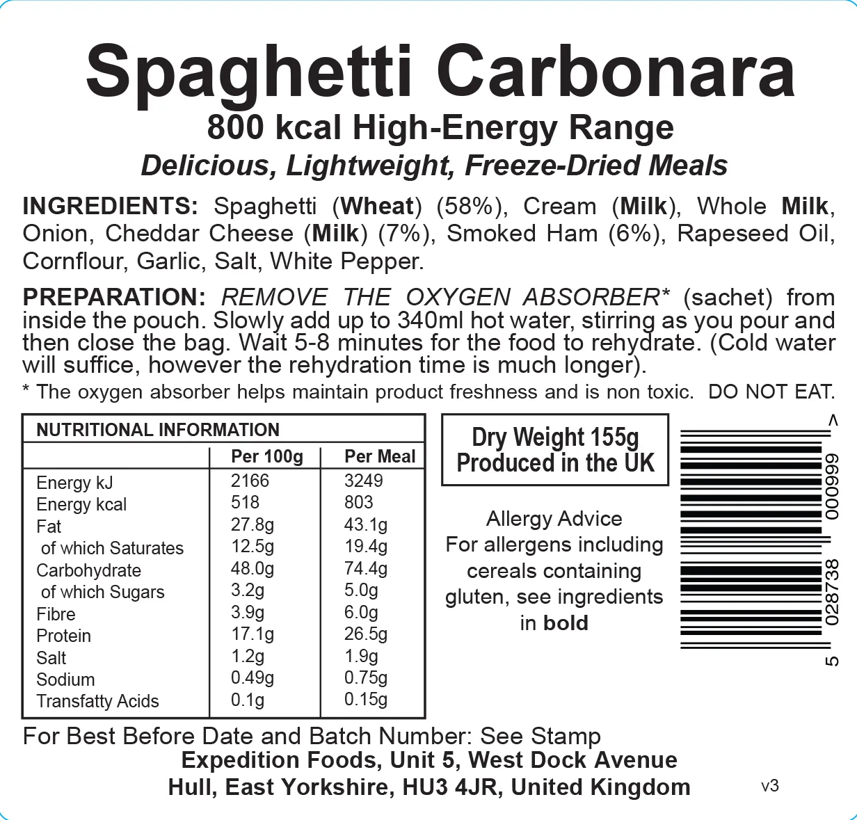 Expedition Foods Spaghetti Carbonara