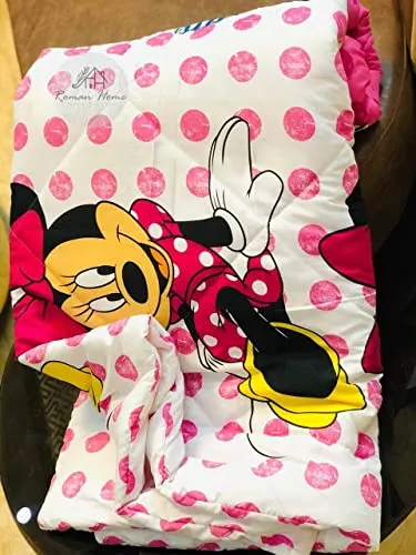 GodSun Harvest Pink Micky Mouse Kids Design Print Micro Fibre Single Bed Reversible AC Blanket (85x 55 Inch)