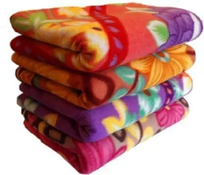 GoHome Polyester Single Blanket, Multicolour, Pack of 4