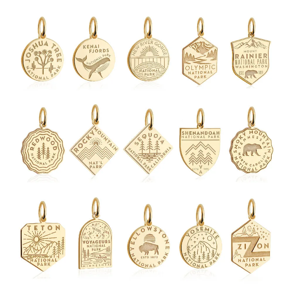 Grand Teton National Park Charm, Solid Gold