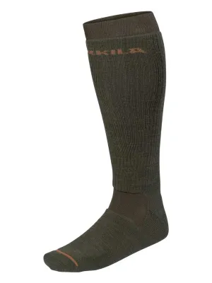 HARKILA Pro Hunter 2.0 Long Socks - Merino Wool With NanoGlide - Willow Green / Shadow Brown