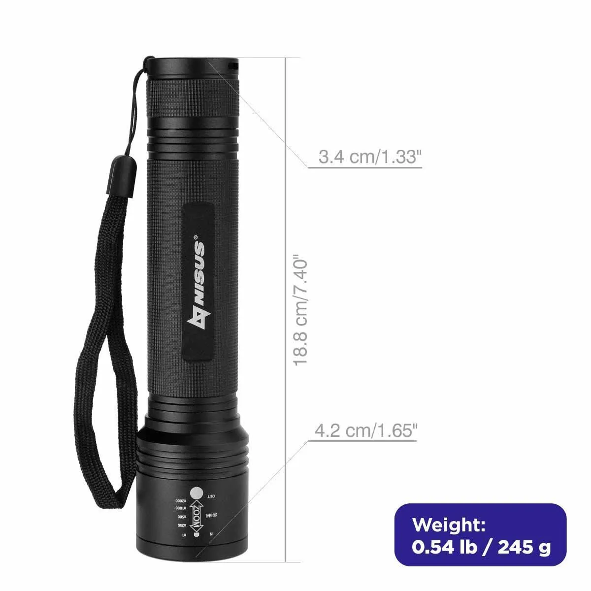 High-Powered LED Handheld Flashlight with Zoom