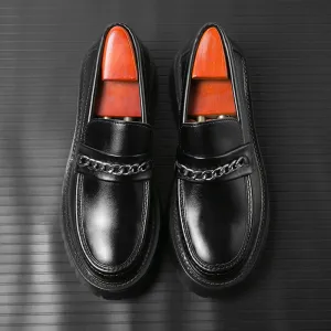 Hnzxzm Thick Bottom Loafers Elevator Shoes Fashion Men Leather Shoes Luxury Party Mens Casual Grace Men's Wedding Shoes Student Shoes