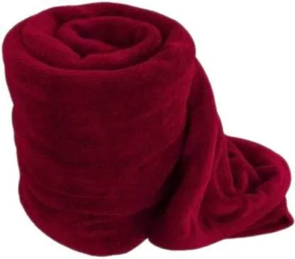 HOT DEALZZ Double Layer Polar Fleece Single Bed Blanket - (60x90 Inches, Maroon)