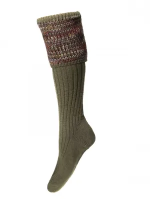 HOUSE OF CHEVIOT Lady Katrine Shooting Socks - Womens - Dark Olive