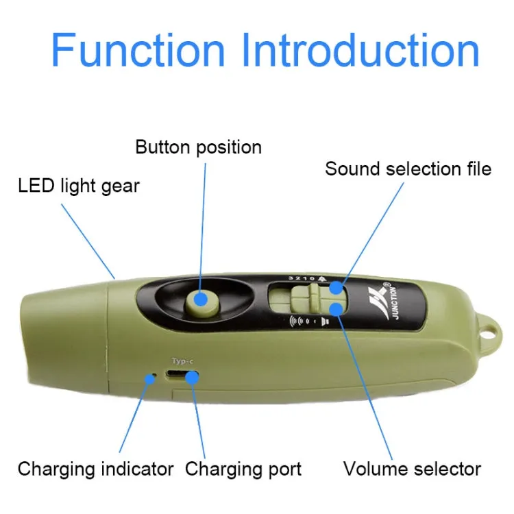 JUNCTION USB Charging High Decibel Traffic Command Outdoor Training Whistle with Lighting Function(Blue)