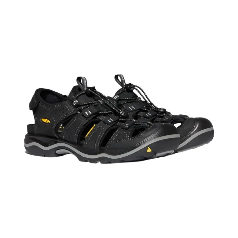 Keen Rialto II Men's Leather Walking Sandals - Black/Gargoyle