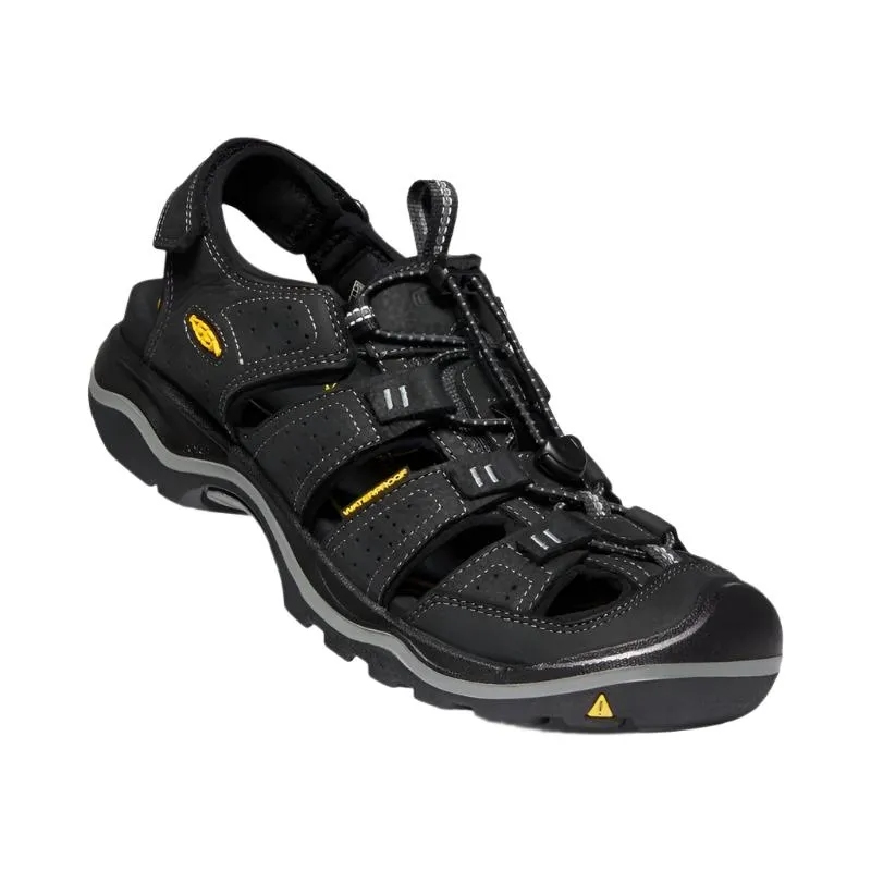 Keen Rialto II Men's Leather Walking Sandals - Black/Gargoyle