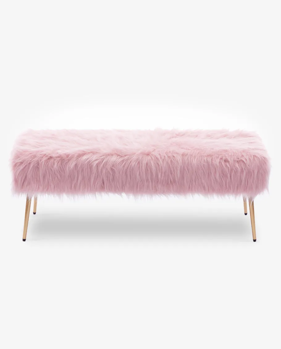 Lansing Faux Fur Bedroom Bench