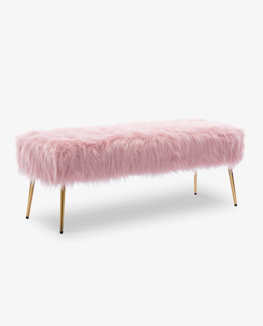 Lansing Faux Fur Bedroom Bench