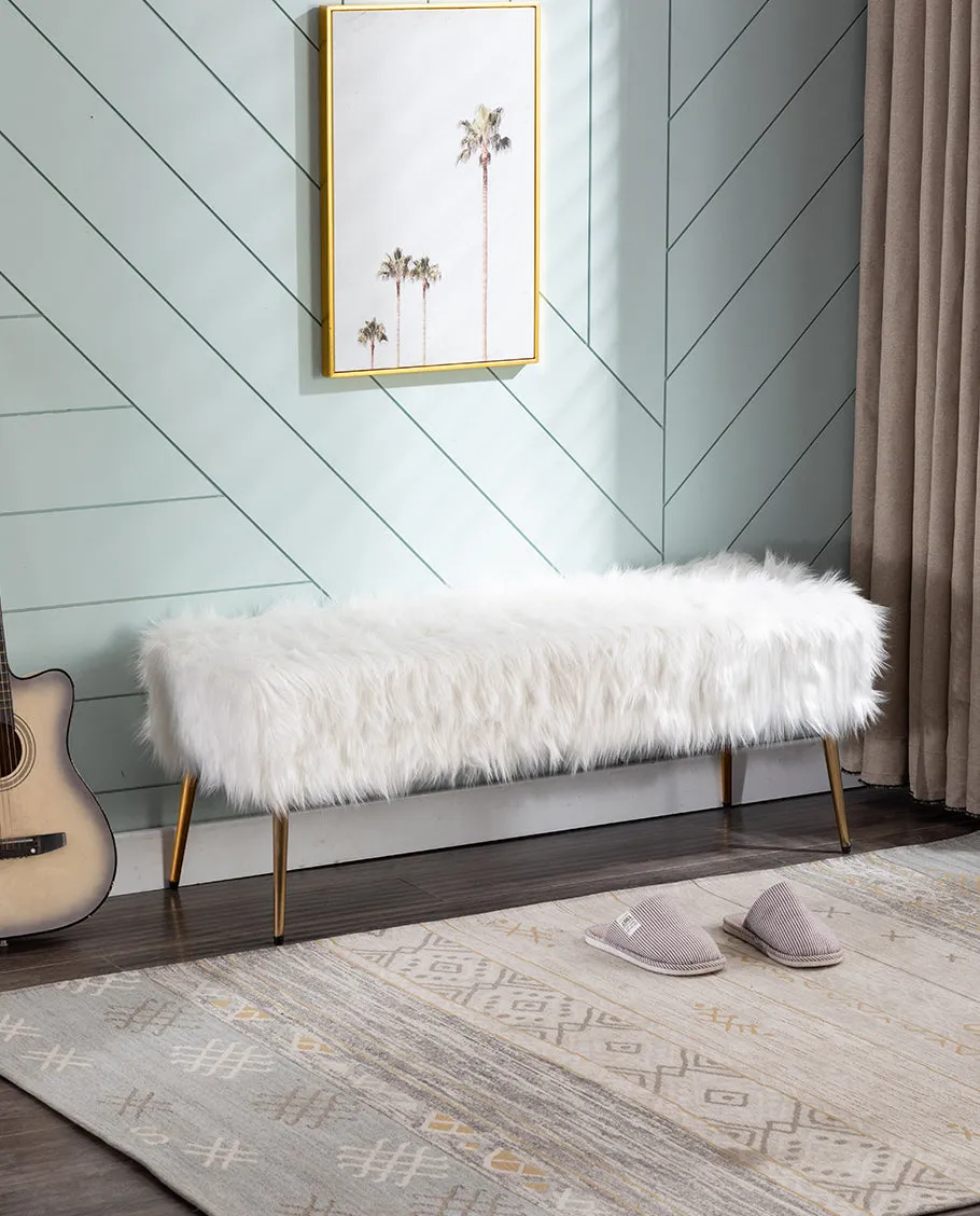 Lansing Faux Fur Bedroom Bench