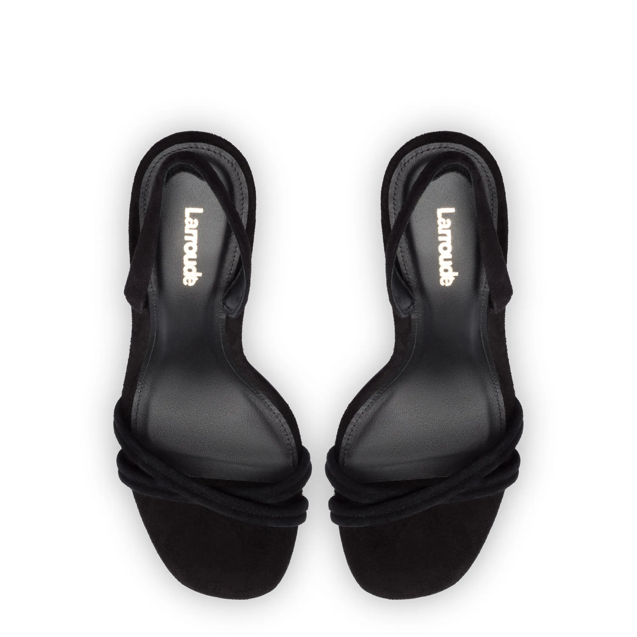 Larroude Annie Sandal In Black Suede