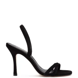 Larroude Annie Sandal In Black Suede