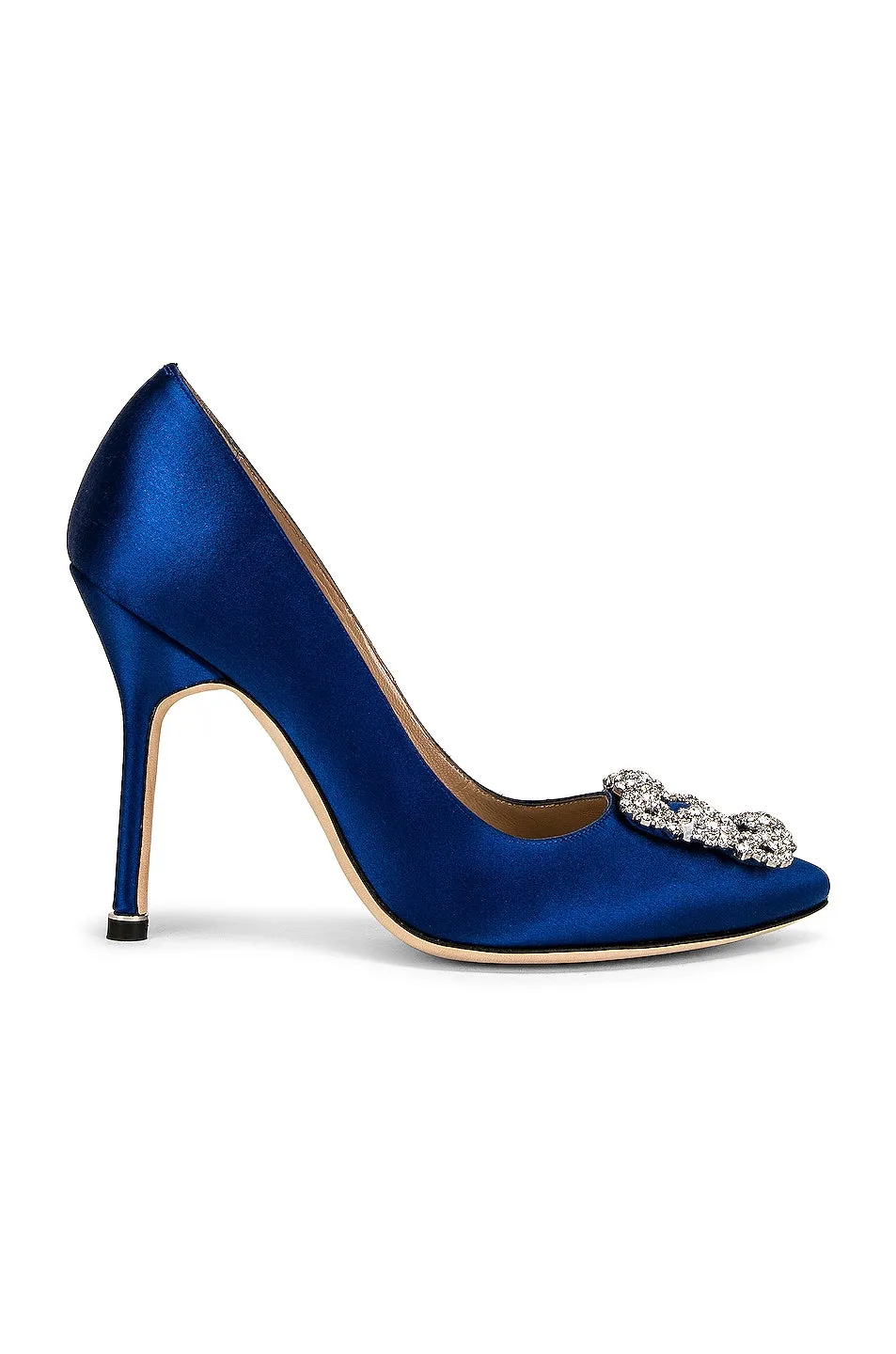 Manolo Blahnik Hangisi 105 Satin shoes, Bright Blue