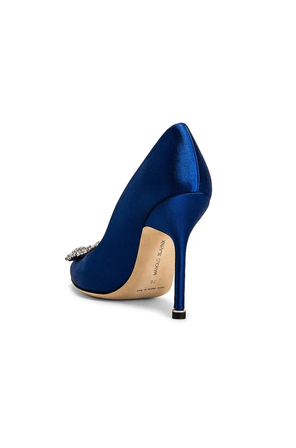 Manolo Blahnik Hangisi 105 Satin shoes, Bright Blue